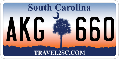 SC license plate AKG660