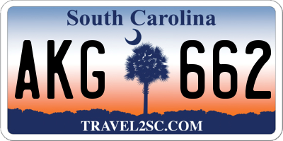 SC license plate AKG662