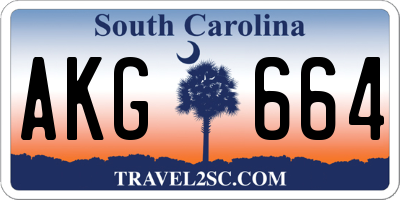 SC license plate AKG664