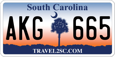 SC license plate AKG665