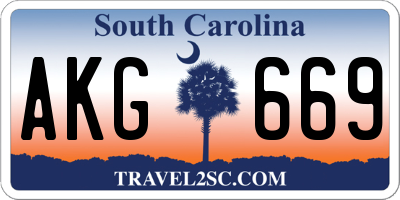 SC license plate AKG669