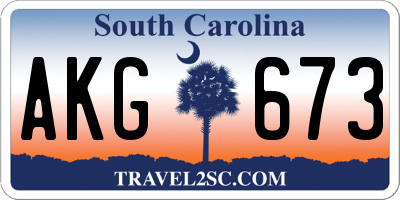 SC license plate AKG673