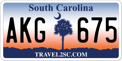 SC license plate AKG675