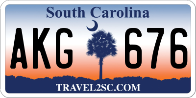 SC license plate AKG676
