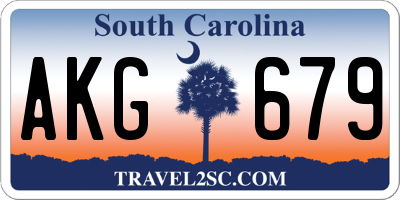 SC license plate AKG679
