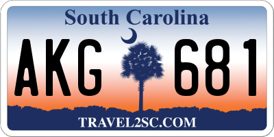 SC license plate AKG681