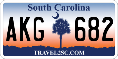 SC license plate AKG682