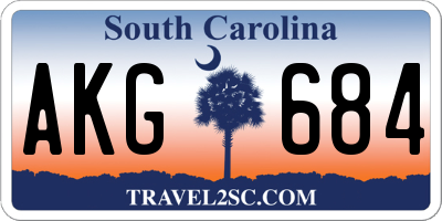 SC license plate AKG684