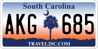 SC license plate AKG685