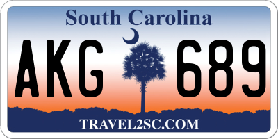 SC license plate AKG689