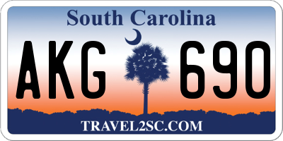 SC license plate AKG690