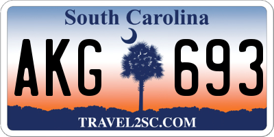 SC license plate AKG693