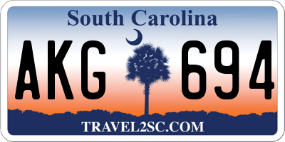 SC license plate AKG694