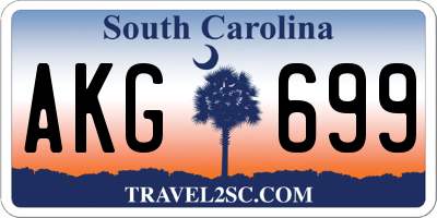 SC license plate AKG699