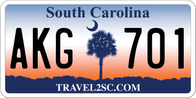 SC license plate AKG701