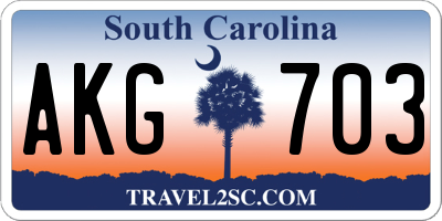 SC license plate AKG703