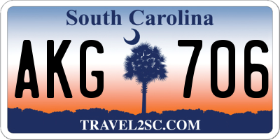 SC license plate AKG706