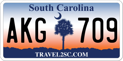 SC license plate AKG709