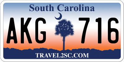 SC license plate AKG716