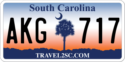 SC license plate AKG717