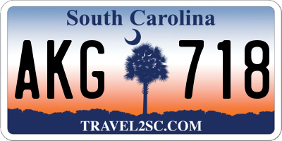 SC license plate AKG718
