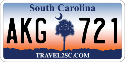SC license plate AKG721