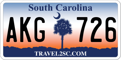 SC license plate AKG726