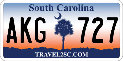 SC license plate AKG727