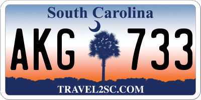 SC license plate AKG733