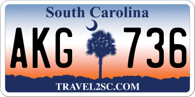 SC license plate AKG736