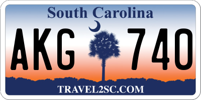 SC license plate AKG740