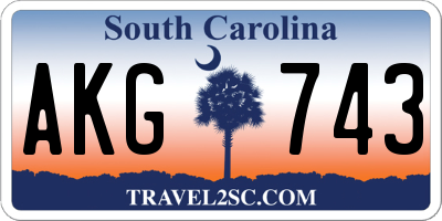 SC license plate AKG743