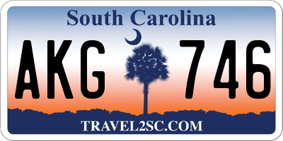 SC license plate AKG746