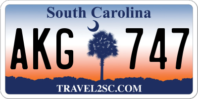 SC license plate AKG747