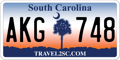 SC license plate AKG748