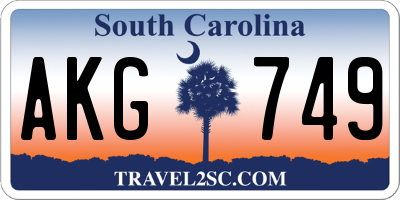 SC license plate AKG749