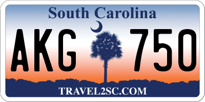SC license plate AKG750