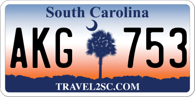 SC license plate AKG753
