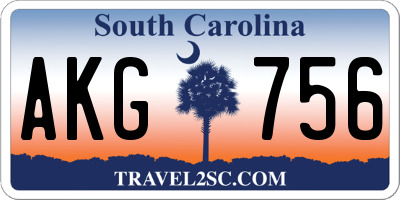SC license plate AKG756