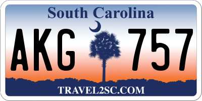 SC license plate AKG757
