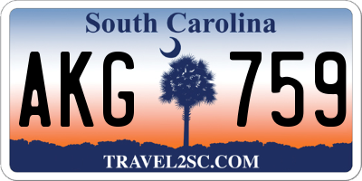 SC license plate AKG759