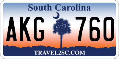 SC license plate AKG760