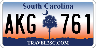 SC license plate AKG761