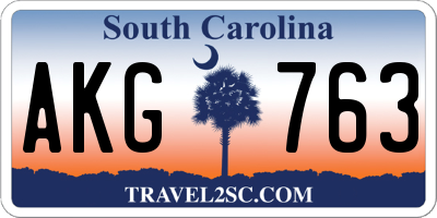 SC license plate AKG763