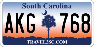 SC license plate AKG768