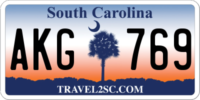 SC license plate AKG769