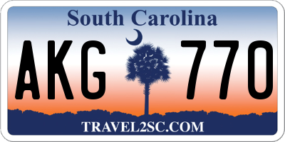SC license plate AKG770