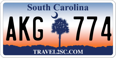 SC license plate AKG774