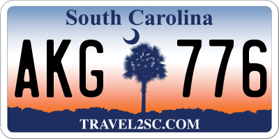 SC license plate AKG776