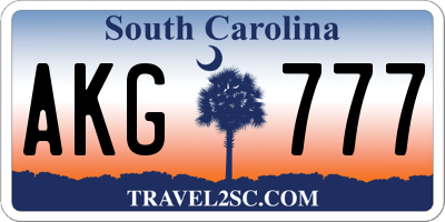 SC license plate AKG777